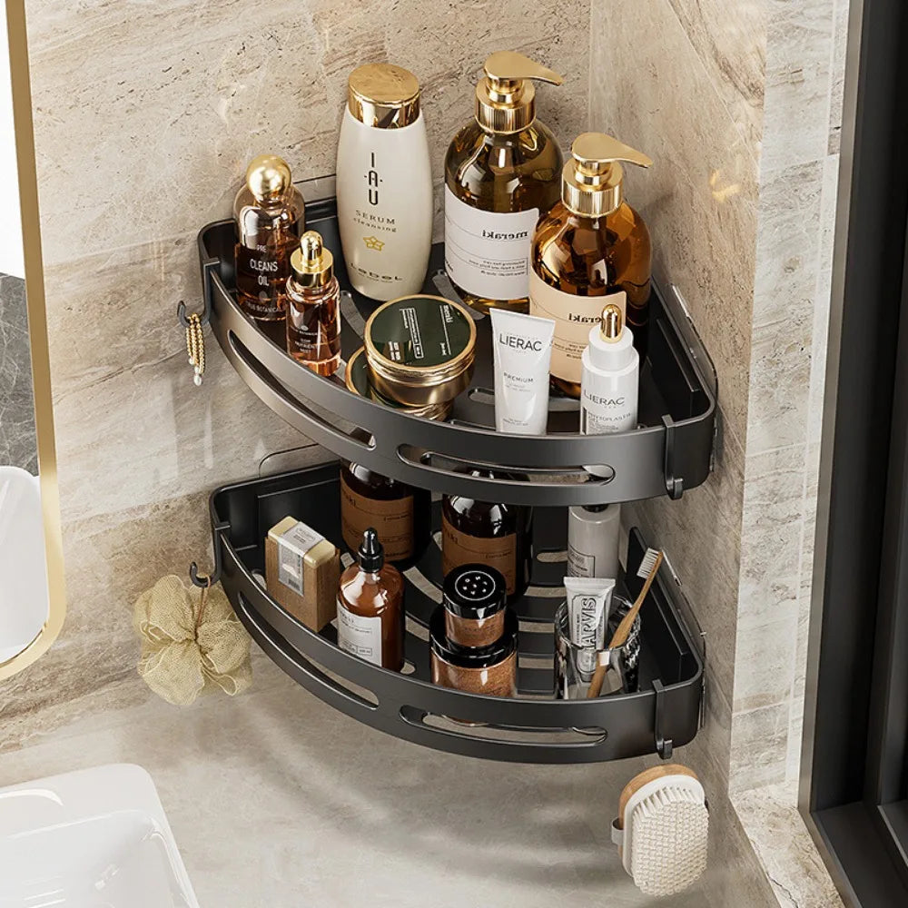 Shower Caddy™ – No-Drill Bathroom Shelf & Towel Rack