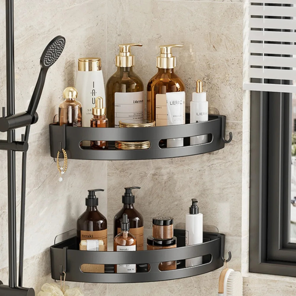 Shower Caddy™ – No-Drill Bathroom Shelf & Towel Rack