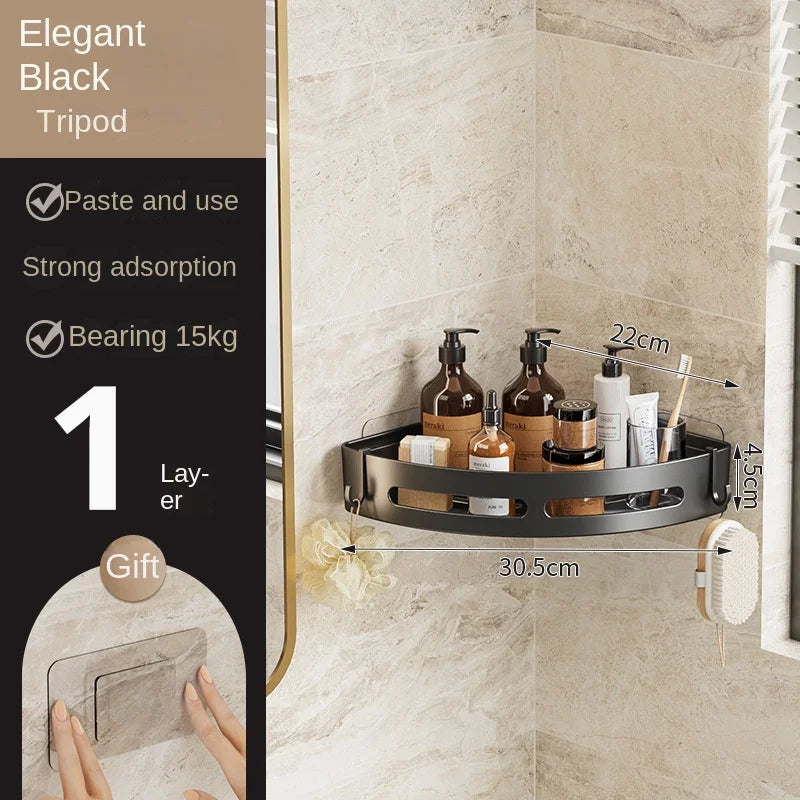 Shower Caddy™ – No-Drill Bathroom Shelf & Towel Rack
